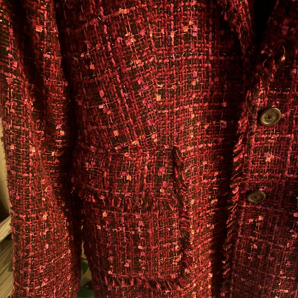 Women's Tweed Jacket - Red and Black Karl Lagerfeld